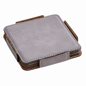 Leatherette Coasters, 3.75" , Set of 5