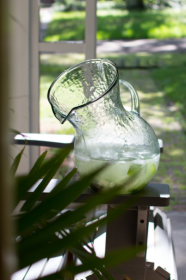 Large Glass Tilted Pitcher