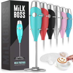 Milk Boss Milk Frother With 16-Piece Stencils