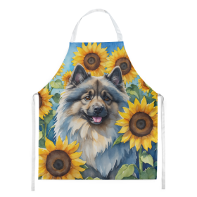 Keeshond in Sunflowers Apron