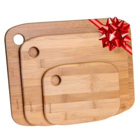 Wooden Cutting Boards for Kitchen - Bamboo Chopping Board Set of 3