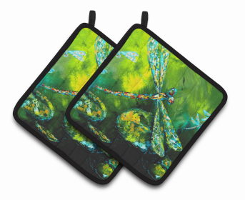 Dragonfly Summer Flies Pair of Pot Holders