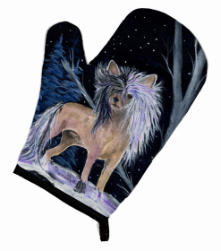 Starry Night Chinese Crested Oven Mitt