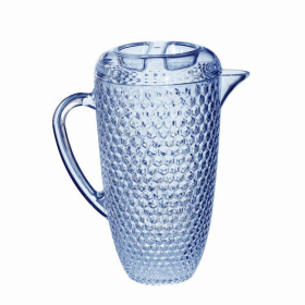 Acrylic Diamond Cut Pitcher - Blue 2.5 qt