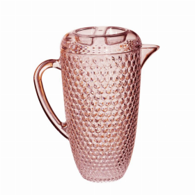 Acrylic Diamond Cut Pitcher - Pink 2.5 qt