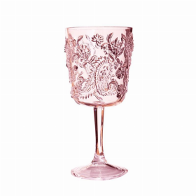 Acrylic Paisley Wine Glass - Pink 13 oz. Set of 4