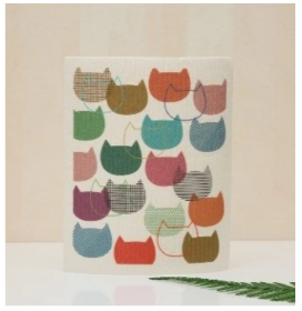 Cat Faces silhouette Swedish Dishcloths