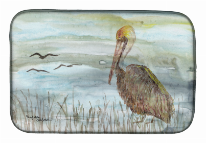 Watercolor Dish Drying Mat (Color: Brown Pelican, size: 14 x 21)