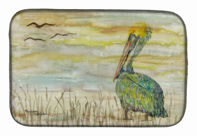 Yellow Sky Dish Drying Mat (Color: Pelican, size: 14 x 21)