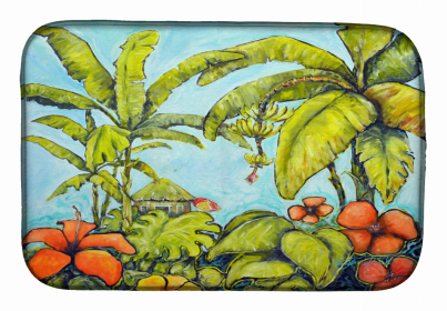 Real Life Art/Painting Themed Dish Drying Mat (Color: Banana Cabana, size: 14 x 21)