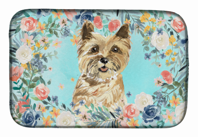 Dog Spreed art Dish Drying Mat (Color: Cairn Terrier, size: 14 x 21)