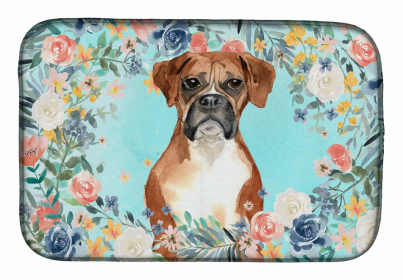 Dog Spreed art Dish Drying Mat (Color: Boxer, size: 14 x 21)