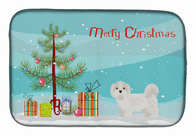 Dog Breed/Merry Christmas art Dish Drying Mat (Color: Kyi-Leo, size: 14 x 21)