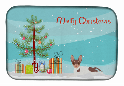 Dog Breed/Merry Christmas art Dish Drying Mat (Color: Toy Fox Terrier, size: 14 x 21)