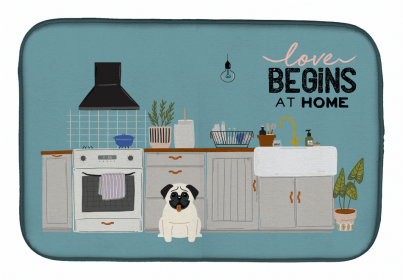 Dog Kitchen Scene Dish Drying Mat (size: 14 x 21)