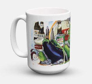 Food Coffee Mug 15 oz (Color: Eggplant and New Orleans Beers, size: 5 x 5)