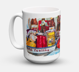 Food Coffee Mug 15 oz (Color: Veron's and New Orleans Beers, size: 5 x 5)