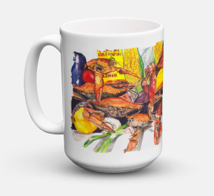 Food Coffee Mug 15 oz (Color: Veron's and Crabs, size: 5 x 5)