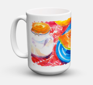 Fruit Coffee Mug 15 oz (Color: A Slice of Cantelope, size: 5 x 5)