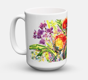 Flower Coffee Mug 15 oz (Color: Flower #3, size: 5 x 5)