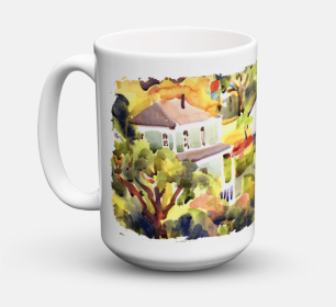 Scenic Coffee Mug 15 oz (Color: Houses, size: 5 x 5)