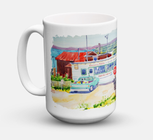 Scenic Coffee Mug 15 oz (Color: Seafood Shack for fresh shrimp, size: 5 x 5)