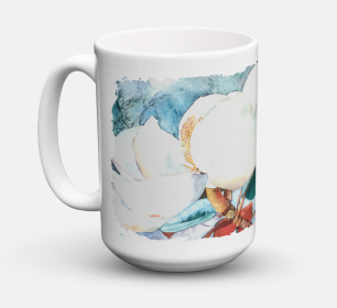 Flower Coffee Mug 15 oz (Color: Magnolia, size: 5 x 5)