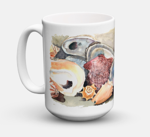 Shells Coffee Mug 15 oz (Color: Sea Shells, size: 5 x 5)