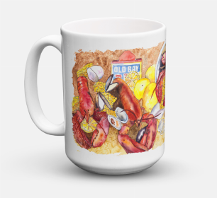 Food Coffee Mug 15 oz (Color: Lobster Lobster Bake with Old Bay Seasonings, size: 5 x 5)