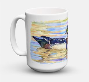 Bird Coffee Mug 15 oz (Color: Wood Duck, size: 5 x 5)