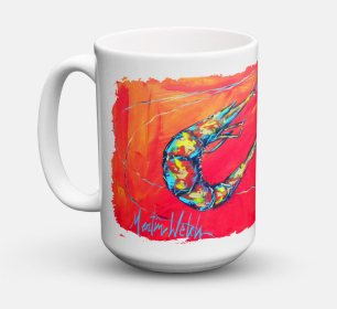 Food Coffee Mug 15 oz (Color: Shrimp Seafood Three, size: 5 x 5)