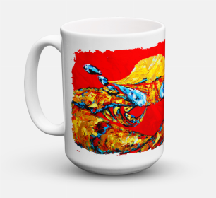 Shellfish Coffee Mug 15 oz (Color: Red Crab Fat and Sassy, size: 5 x 5)