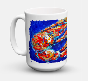 Fish Coffee Mug 15 oz (Color: Craw Momma Crawfish, size: 5 x 5)