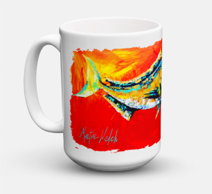 Fish Coffee Mug 15 oz (Color: Danny Dolphin Fish, size: 5 x 5)