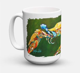 Shellfish Coffee Mug 15 oz (Color: Go Green Crab, size: 5 x 5)