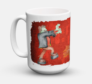 Halloween Coffee Mug 15 oz (Color: Little House of Horrors with Frankenstein, size: 5 x 5)