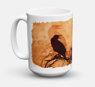 Halloween Coffee Mug 15 oz (Color: Beware of the Black Crows, size: 5 x 5)