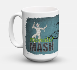 Halloween Coffee Mug 15 oz (Color: Monster Mash with Mummy, size: 5 x 5)