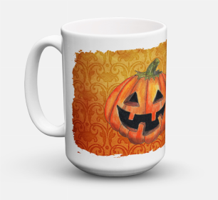 Halloween Coffee Mug 15 oz (Color: October Pumpkin, size: 5 x 5)