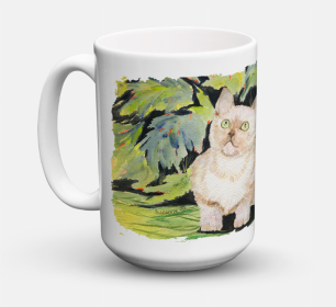 Cat Coffee Mug 15 oz (Color: Burmese, size: 5 x 5)