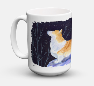 Starry Night Coffee Mug 15 oz (Color: Corgi, size: 5 x 5)