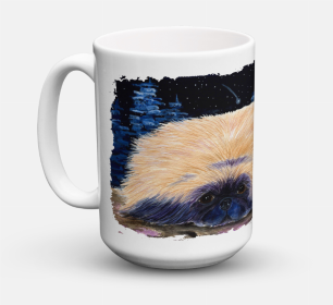 Starry Night Coffee Mug 15 oz (Color: Pekingese, size: 5 x 5)