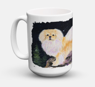 Starry Night Coffee Mug 15 oz (Color: Tibetan Spaniel, size: 5 x 5)