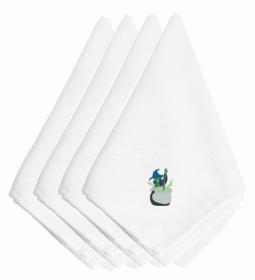 HalloweenThemed Embroidered Napkins (Color: Halloween Witch with Coldrum, size: 20 x 20)