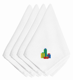 Christmas Themed Embroidered Napkins (Color: Christmas Presents, size: 20 x 20)