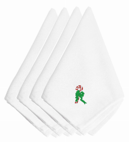 Christmas Themed Embroidered Napkins (Color: Christmas Candy Cane, size: 20 x 20)