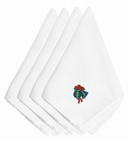 Christmas Themed Embroidered Napkins (Color: Christmas Ornaments, size: 20 x 20)