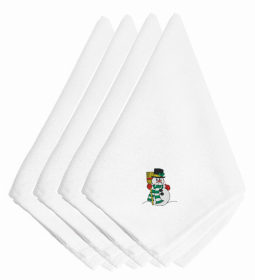 Christmas Themed Embroidered Napkins (Color: Christmas Snowman, size: 20 x 20)