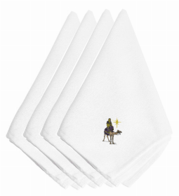 Christmas Themed Embroidered Napkins (Color: Christmas Nativity Wiseman, size: 20 x 20)