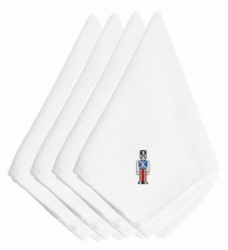 Christmas Themed Embroidered Napkins (Color: Christmas Toy Soldier, size: 20 x 20)